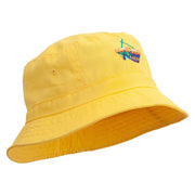 Mardi Gras Double Drum Embroidered Bucket Hat - Yellow OSFM