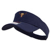 Yak Head Embroidered Cotton Twill Sun Visor - Navy OSFM