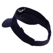 Yak Head Embroidered Cotton Twill Sun Visor - Navy OSFM