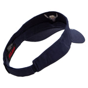 Yak Head Embroidered Cotton Twill Sun Visor - Navy OSFM