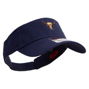 Yak Head Embroidered Cotton Twill Sun Visor - Navy OSFM