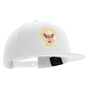 Licensed US Navy Circle Emblem Embroidered Flexfit Snapback Style Cap - White OSFM