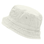 Gymnastics Ribbon Heart Embroidered Pigment Dyed Bucket Hat - White OSFM