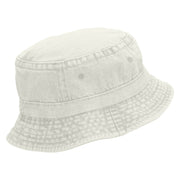 Gymnastics Ribbon Heart Embroidered Pigment Dyed Bucket Hat - White OSFM