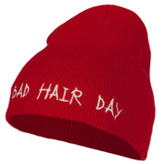 Bad Hair Day Embroidered Knitted Short Beanie