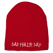 Bad Hair Day Embroidered Knitted Short Beanie