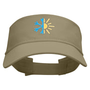 Half Winter Half Summer Embroidered Cotton Twill Sun Visor