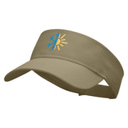 Half Winter Half Summer Embroidered Cotton Twill Sun Visor