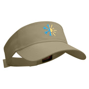 Half Winter Half Summer Embroidered Cotton Twill Sun Visor