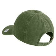 Marine Veteran Embroidered Washed Solid Pigment Dyed Cotton Twill Brass Buckle Cap - Olive OSFM