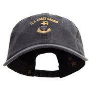 Silver US Coast Guard Cotton Twill Premium Pigment Dyed Cap - Black OSFM