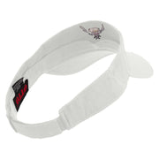 Yak Head Embroidered Cotton Twill Sun Visor - White OSFM