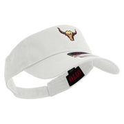 Yak Head Embroidered Cotton Twill Sun Visor - White OSFM