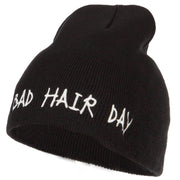 Bad Hair Day Embroidered Knitted Short Beanie