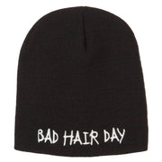 Bad Hair Day Embroidered Knitted Short Beanie