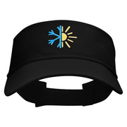 Half Winter Half Summer Embroidered Cotton Twill Sun Visor