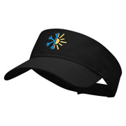 Half Winter Half Summer Embroidered Cotton Twill Sun Visor