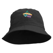 Mardi Gras Double Drum Embroidered Bucket Hat - Black OSFM