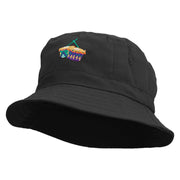 Mardi Gras Double Drum Embroidered Bucket Hat - Black OSFM