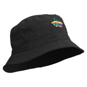 Mardi Gras Double Drum Embroidered Bucket Hat - Black OSFM