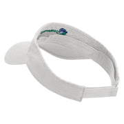 Green Power Embroidered Pro Style Cotton Twill Washed Visor - White OSFM