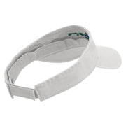 Green Power Embroidered Pro Style Cotton Twill Washed Visor - White OSFM