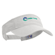 Green Power Embroidered Pro Style Cotton Twill Washed Visor - White OSFM