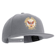 Licensed US Navy Circle Emblem Embroidered Flexfit Snapback Style Cap - Dk-Grey OSFM