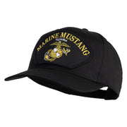 Marine Mustang Black Patched Solid Cotton Twill Pro Style Cap - Black OSFM