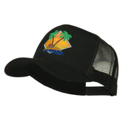 Beach Hut Embroidered Mesh Back Cap