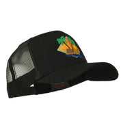 Beach Hut Embroidered Mesh Back Cap