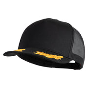 Scrambled Eggs White Patched Solid Cotton Twill 5 Panel Mesh Back Cap - Black OSFM