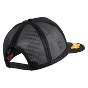 Scrambled Eggs White Patched Solid Cotton Twill 5 Panel Mesh Back Cap - Black OSFM