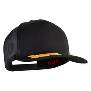 Scrambled Eggs White Patched Solid Cotton Twill 5 Panel Mesh Back Cap - Black OSFM
