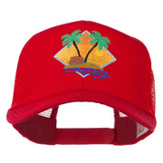 Beach Hut Embroidered Mesh Back Cap