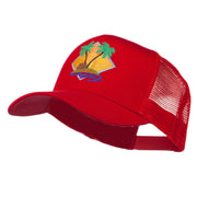 Beach Hut Embroidered Mesh Back Cap