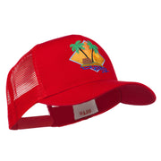 Beach Hut Embroidered Mesh Back Cap