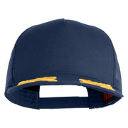 Scrambled Eggs White Patched Solid Cotton Twill 5 Panel Mesh Back Cap - Navy OSFM
