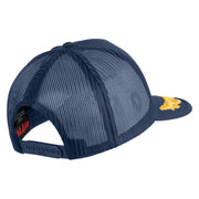 Scrambled Eggs White Patched Solid Cotton Twill 5 Panel Mesh Back Cap - Navy OSFM
