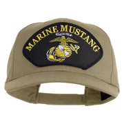 Marine Mustang Black Patched Solid Cotton Twill Pro Style Cap - Khaki OSFM