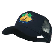 Beach Hut Embroidered Mesh Back Cap