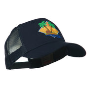 Beach Hut Embroidered Mesh Back Cap