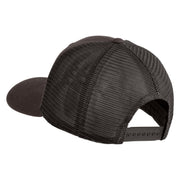 Old English White M Patched Cotton Deluxe Trucker Ball Cap - Charcoal Black OSFM