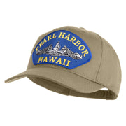 Pearl Harbor Hawaii Submarine Blue Patched Solid Cotton Twill Pro Style Cap - Khaki OSFM