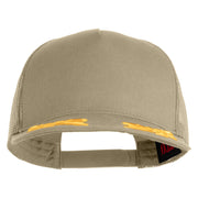 Scrambled Eggs White Patched Solid Cotton Twill 5 Panel Mesh Back Cap - Khaki OSFM