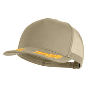 Scrambled Eggs White Patched Solid Cotton Twill 5 Panel Mesh Back Cap - Khaki OSFM