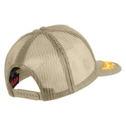 Scrambled Eggs White Patched Solid Cotton Twill 5 Panel Mesh Back Cap - Khaki OSFM