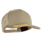 Scrambled Eggs White Patched Solid Cotton Twill 5 Panel Mesh Back Cap - Khaki OSFM