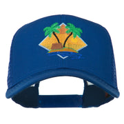 Beach Hut Embroidered Mesh Back Cap