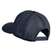Old English White M Patched Cotton Deluxe Trucker Ball Cap - Navy Navy OSFM
